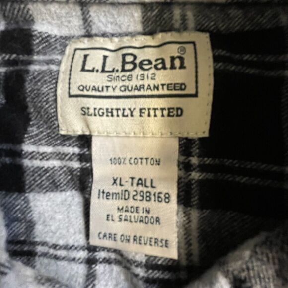 L.L. Bean Shirt Flannel Slightly Fitted Button Up Active Outdoors Mens‎ XLT - Picture 6 of 7
